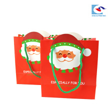 recycled red color china christmas santa gift paper bag